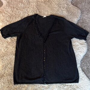 Eileen Fisher Charcoal Linen Cardigan